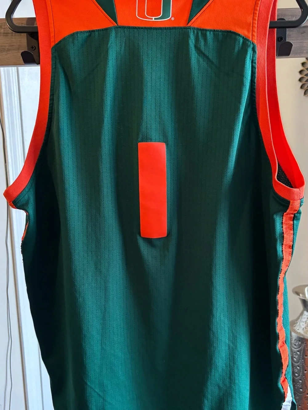 Men’s Adidas Green and Orange Miami hurricanes 2017 Basketball Jersey